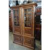 Image 1 : ASHLEY FLOOR MODEL 2 PIECE ILLUMINATED GLASS DOOR DISPLAY PIER UNIT, RETAIL $2749