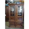Image 2 : ASHLEY FLOOR MODEL 2 PIECE ILLUMINATED GLASS DOOR DISPLAY PIER UNIT, RETAIL $2749