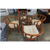 Image 1 : BAMBOO GLASS TOP TABLE AND 4 CHAIRS