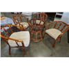 Image 2 : BAMBOO GLASS TOP TABLE AND 4 CHAIRS