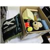 Image 1 : BOX LOT OF VINTAGE COLLECTABLES W/ GREENWOOD PILLOWS