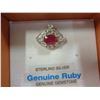 Image 2 : STERLING SILVER 7 x 5MM GENUINE 1CT RUBY AND CZ PENDANT - RETAIL $450