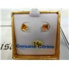 Image 3 : 14KT WHITE GOLD 4x4MM GENUINE 0.78CT CITRINE EARRINGS W/ APPRAISAL $240