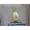 Image 2 : 14KT YELLOW GOLD GENUINE FRESHWATER PEARL AND DIAMOND PENDANT - RETAIL $300