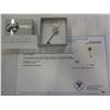 Image 1 : STERLING SILVER CZ KEY LOCKET PENDENT W/ CHAIN W/ APPRAISAL $300