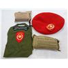 Image 1 : 1952 RED MILITARY BERET, SHELL DRESSING, AND PATCHES