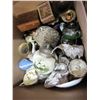 Image 2 : BOX OF TEAPOT/CUPS ETC, AND BRASSWARE/WEDGEWOOD