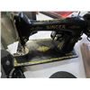 Image 2 : ANTIQUE SINGER SEWING MACHINE, LAMP, AND FILM CANNISTERS