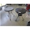 Image 1 : 2 BLACK METAL PATIO TABLES