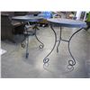 Image 3 : 2 BLACK METAL PATIO TABLES