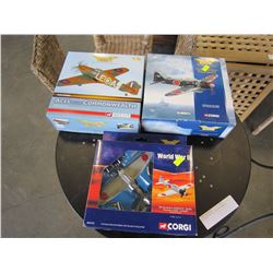 LOT OF 3 CORGI THE AVIATION ARCHIVE MODELS OF FIGHTER PLANES