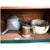Image 1 : METAL FUNNEL AND BOWL, BRASS TORCH