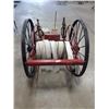 Image 2 : HAND-DRAWN FIRE HOSE CART WITH BRASS NOZZLES