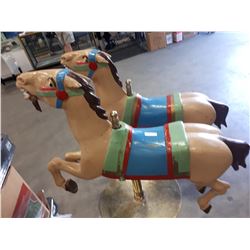 PAIR OF CAROUSEL HORSES ON BRASS BASE