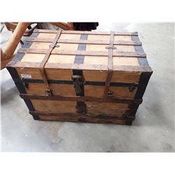 WOODEN TRUNK WITH CONTENTS