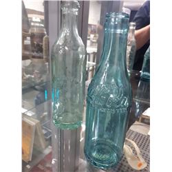 BLUE COCA-COLA BOTTLE, ROWAN BROS. GLASS BOTTLE