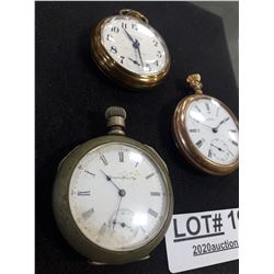 THREE POCKET WATCHES
