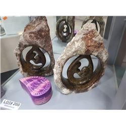THREE PIECES AFRICAN SOAPSTONE