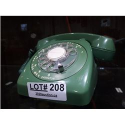 GREEN VINTAGE ROTARY PHONE