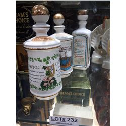 THREE OLD FITZGERALD COLLECTOR DECANTERS