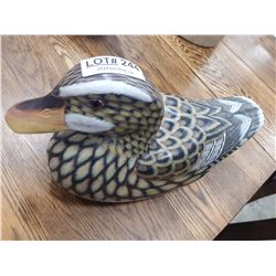 WOODEN DECOY DUCK 16"X 8"
