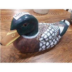 WOODEN DECOY DUCK 16"X 8"