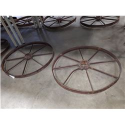PAIR OF WAGON WHEELS