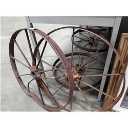 PAIR OF WAGON WHEELS