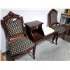 Image 1 : QUEEN ANNE HALL BENCH + PAIR OF ANTIQUE CHAIRS