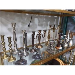 LARGE LOT OF CANDLE STICKS ETC.