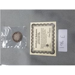 CANADIAN SILVER DOLLAR W/ CERTIFICATE