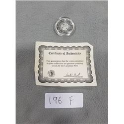 CANADIAN SILVER DOLLAR W/ CERTIFICATE