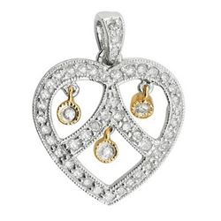 14k White Gold 0.49CTW Diamond Pendant, (I2 /H-I)