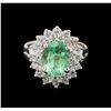 Image 2 : 2.26 ctw Emerald and Diamond Ring - 14KT White Gold