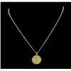 1.50 ctw Yellow Sapphire And Diamond Pendant & Chain - 18KT White Gold