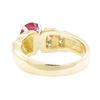 Image 3 : 1.67 ctw Ruby And Diamond Ring - 14KT Yellow Gold