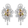 Image 1 : 18k Three Tone Gold 5.63CTW Multicolor Dia, Pink Diamond and Diamond Earrings, (