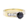 1.33 ctw Sapphire and Diamond Ring - 14KT Yellow Gold