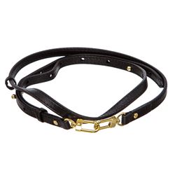 Louis Vuitton Black Leather Double Clasp Adjustable Strap