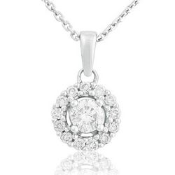 14k White Gold 0.52CTW Diamond Pendant, (I1-I2/H-I)