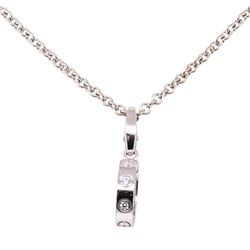 0.18 ctw Diamond Pendant And Chain - 18KT White Gold