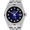 Image 1 : Rolex Mens SS Blue Vignette Diamond & Ruby Channel Set Diamond Datejust Wristwat