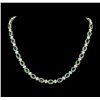 12.67 ctw Emerald and Diamond Necklace - 18KT White Gold