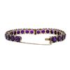 Image 3 : 41.20 ctw Amethyst and Diamond Bangle Bracelet - 14KT Yellow Gold