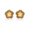 14k Yellow Gold  3.02CTW Citrine and Brown Diamonds Earrings