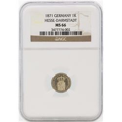 1871 Germany Kreuzer Coin NGC MS66