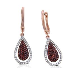 14k Rose Gold  0.59CTW Diamond and Brown Diamonds Earrings