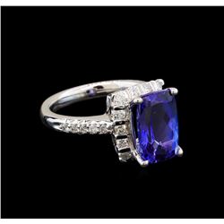 14KT White Gold 3.17 ctw Tanzanite and Diamond Ring