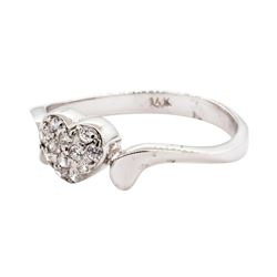 0.20 ctw Diamond Pave Heart Ring - 14KT White Gold