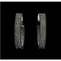 6x38mm Crystal Hoop Earrings - Black Rhodium